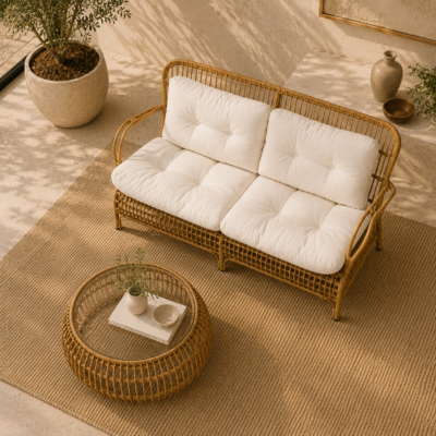 Alu Rattan Wizards Choice 3 Seater Sofa with Synthetic Wicker