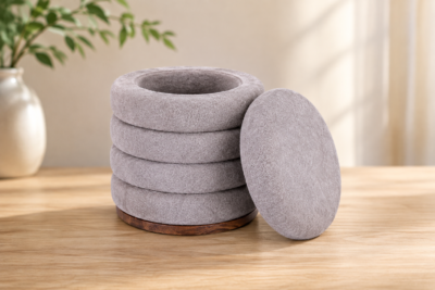 Round Storage Ottoman