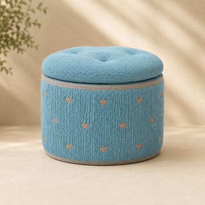 Round Storage Ottoman