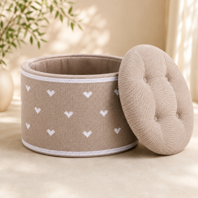 Round oval storage Ottoman