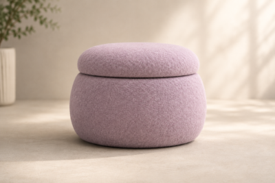 Round oval storage Ottoman