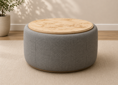 VENEER ROUND Ottoman