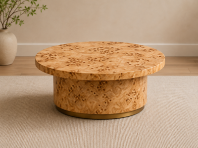 Maple Burl Round Coffee Table