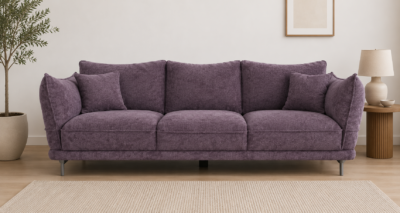 Purple Petal-Back Sofa