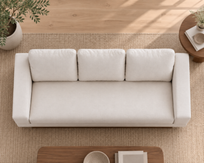Ivory Three-Seater Sofa