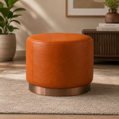Fuax Leather Ottoman