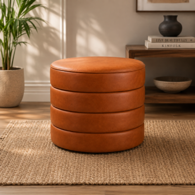 Fuax Leather storage ottoman