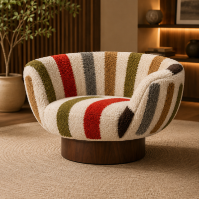 Multicolor Striped Tub Chair