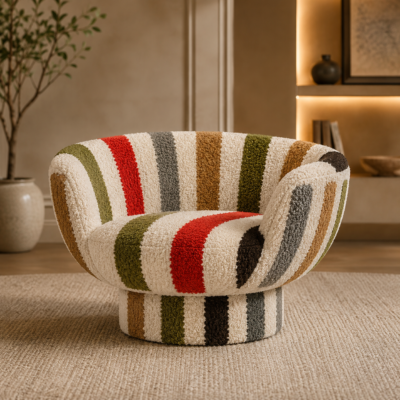 Multicolor Striped Tub Chair