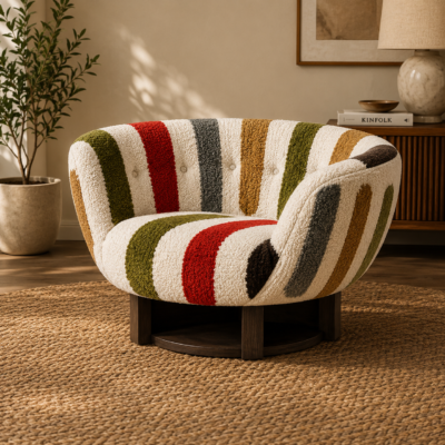 Multicolor Striped Tub Chair