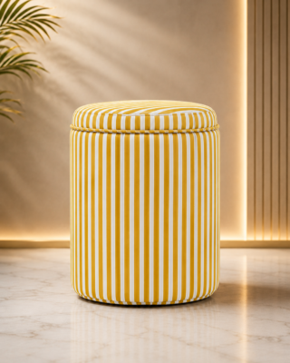 Round Print Ottoman