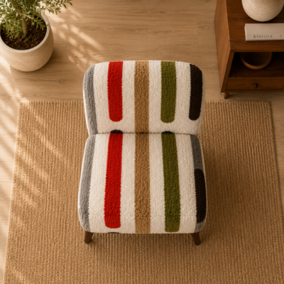 Multicolor Striped Dining Chair