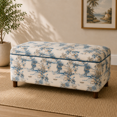 Floral Print Storage Bench