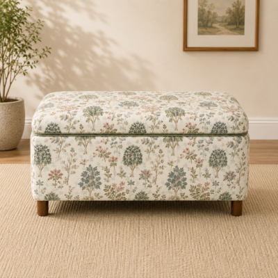 Floral Print Storage Bench